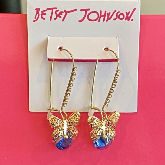 Betsey Johnson Butterfly‎ Dangle Earrings NWT - Picture 4 of 4